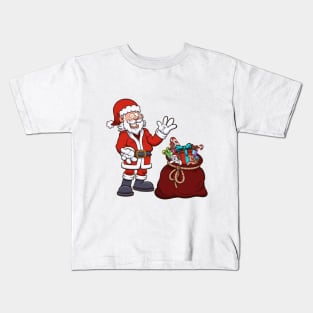 Santa Claus With Bag Of Presents Kids T-Shirt